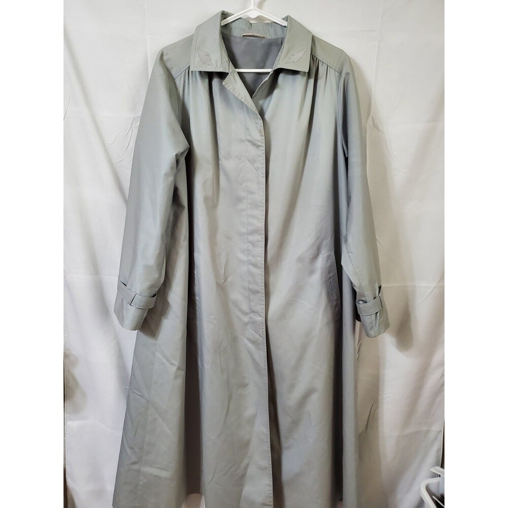 Vintage Del Mod International Women's Trench Coat Silver Size 46 Made Germany